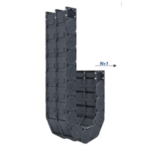 Closed expansion double-sided opening drag chain